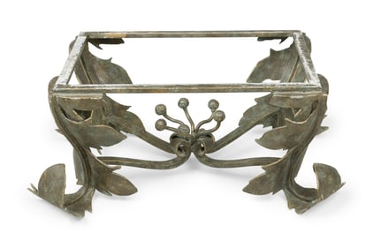 Arthur Court Hollywood Regency Patinated Bronze Foliate Form Coffee Table Base
