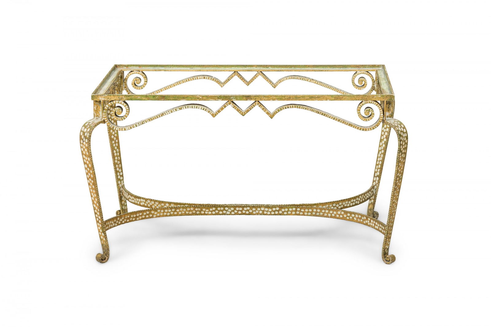 Pier Luigi Colli, Modern hand-hammered gilt iron low coffee table frame (1 of 8)