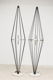 Rare Pair Angelo Lelii "Siluro" floor lamps for Arredoluce
