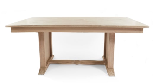 French Moderne style Cerused Oak Dining Table