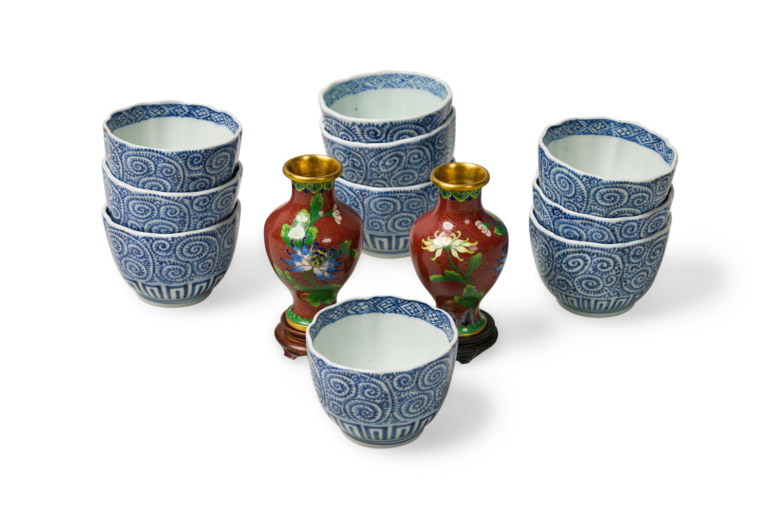 (12) Japanese Porcelain & Enameled Cabinet Objects (1 of 8)