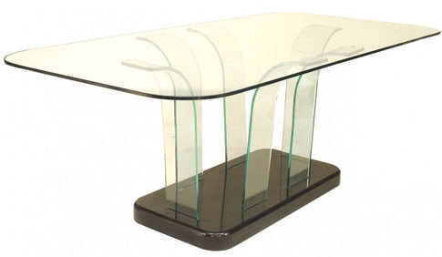 Ben Mildwoff attrib American Art Moderne Glass Dining Table