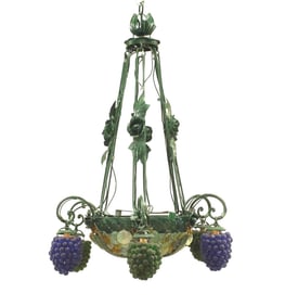 Venetian Murano grape and flower chandelier