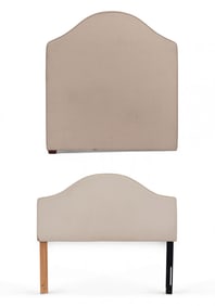 Contemporary Beige Cotton Queen Bed