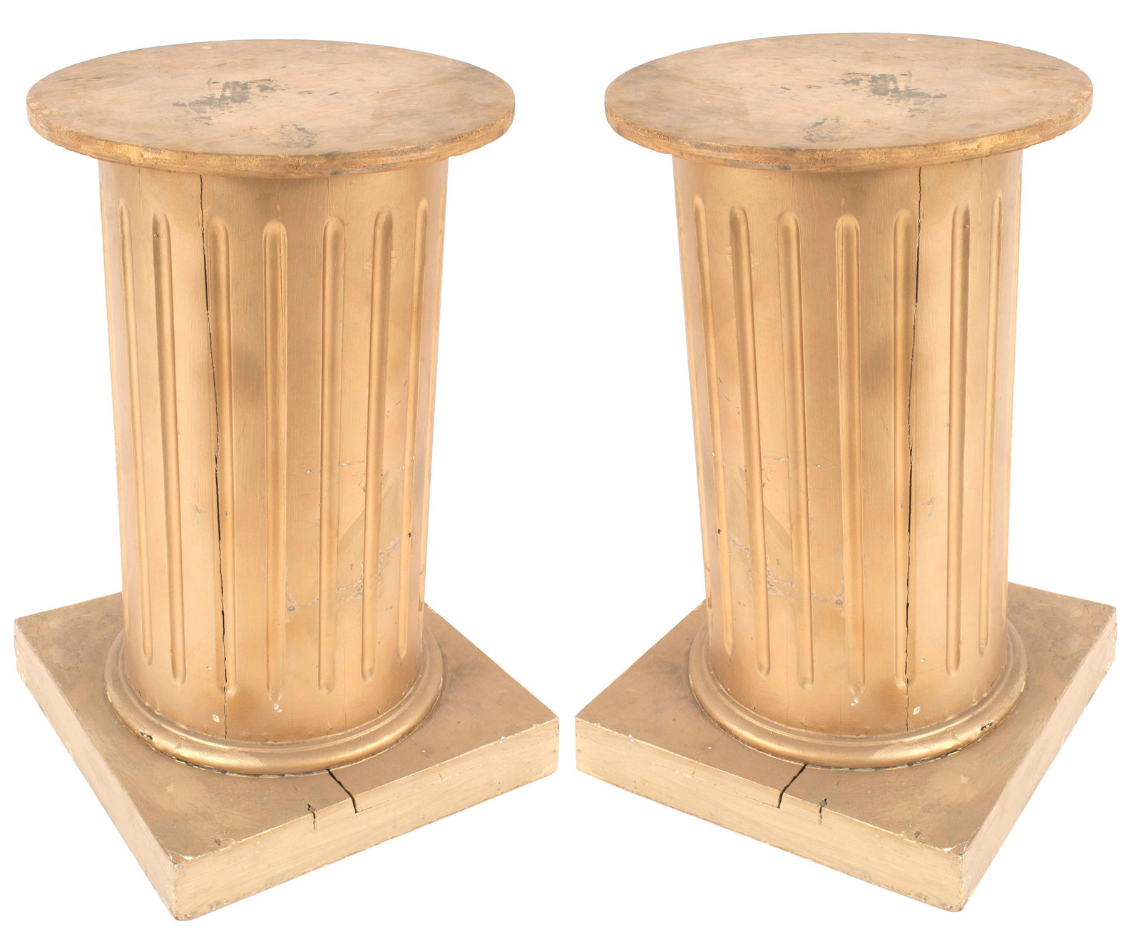 Pair of Louis XVI Gold Column Pedestals (1 of 5)