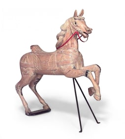 Carousel Style Pine Horse Figure