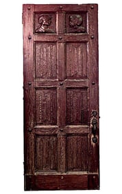 English Renaissance Revival Carved Oak Door