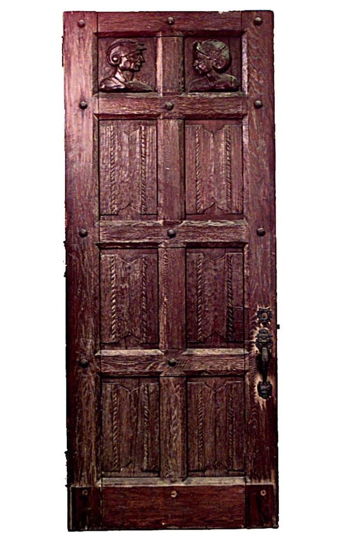English Renaissance Revival Carved Oak Door (1 of 2)