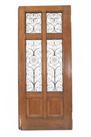 Italian Renaissance Style Oak and Copper Filigree Door