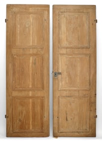 Pair of French Provincial Style Pine and Iron Doors