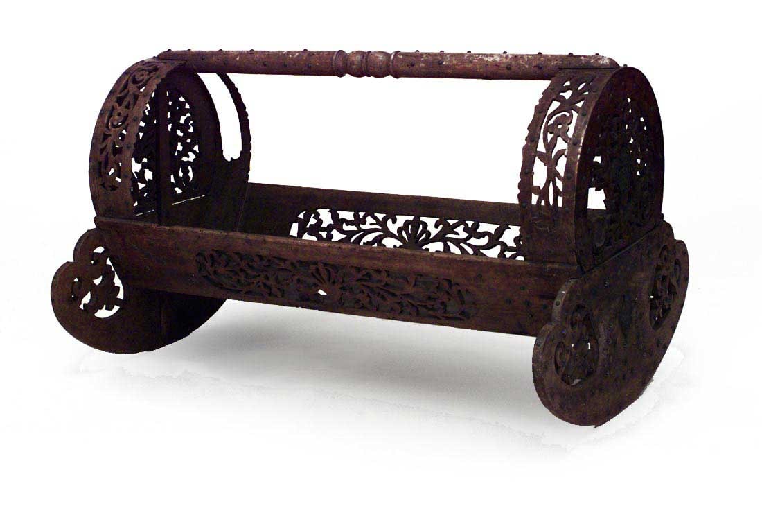 Moorish Walnut Rocking Cradle (1 of 2)