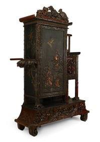 Chinese Style Carved and Lacquered Armoire