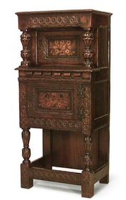 Italian Renaissance Revival Oak Carved Cabinet