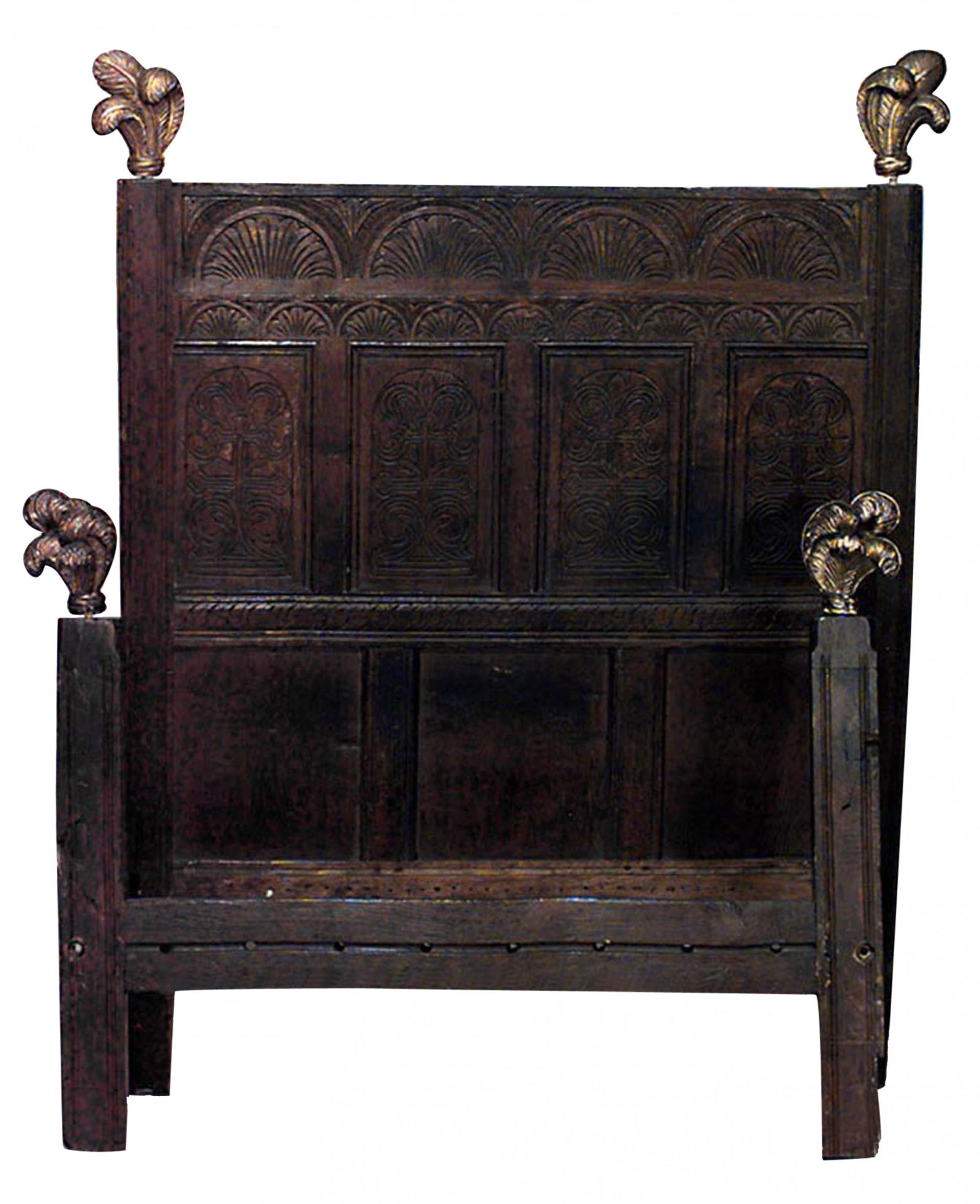 Italian Renaissance Walnut Full Size Bed (1 of 5)