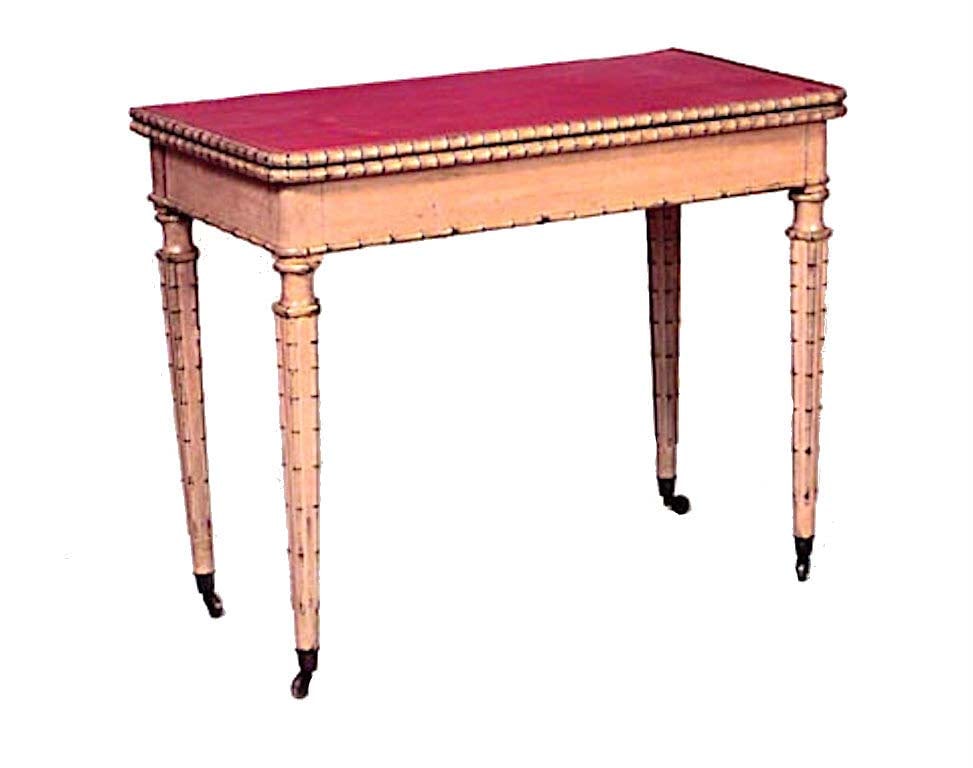English Regency Faux Bamboo Flip Top Console Table (1 of 6)
