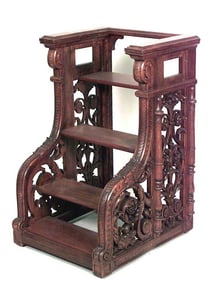 Victorian Style Walnut Library Steps