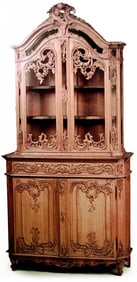 French Louis XV Style Stripped Breakfront Cabinet