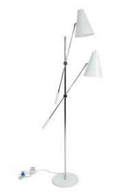 Contemporary Chrome Two Arm Floor Lamp