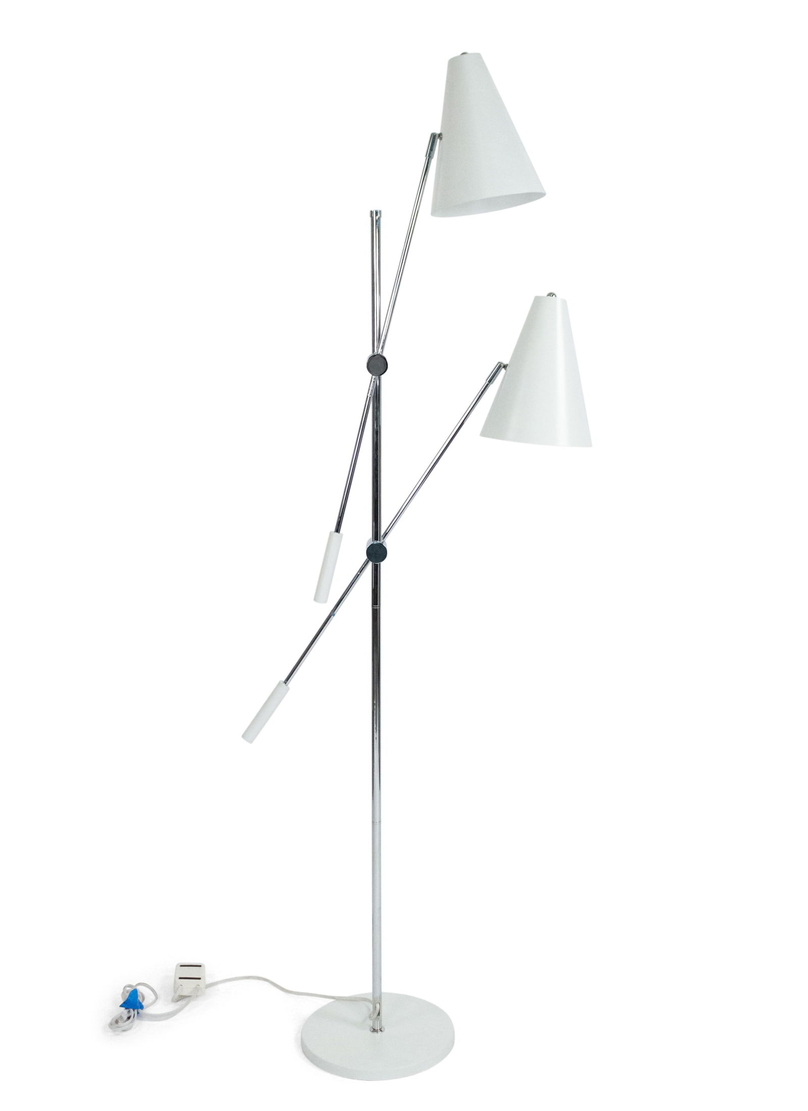 Contemporary Chrome Two Arm Floor Lamp (1 of 7)