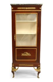 French Empire Style Mahogany Vitrine Cabinet