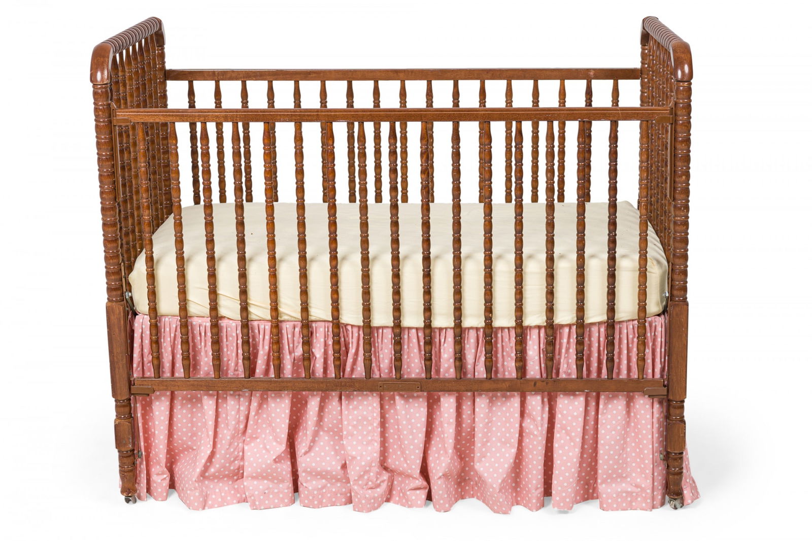 Mid-Century American Turned Spindle Lacquered Wood Baby Crib (1 of 10)