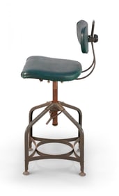 Toledo, Mid-Century industrial style vinyl and steel stool