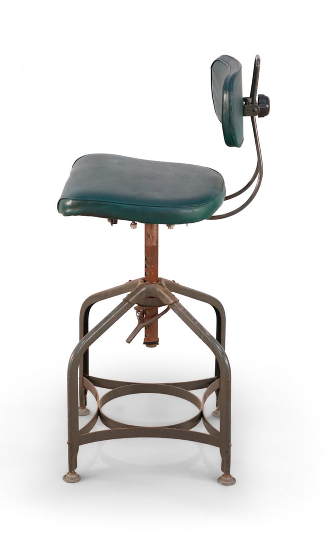 Toledo, Mid-Century industrial style vinyl and steel stool (1 of 10)
