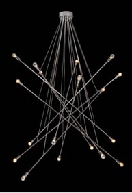 Contemporary Chrome Rod Chandelier