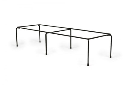 John Salterini Mid-Century Wrought Iron and Stone Rectangular Coffee Table