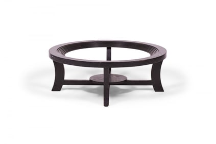 Paul Frankl for Brown Saltman Art Deco Ebonized Stepped Circular Cocktail / Coffee Table Frame