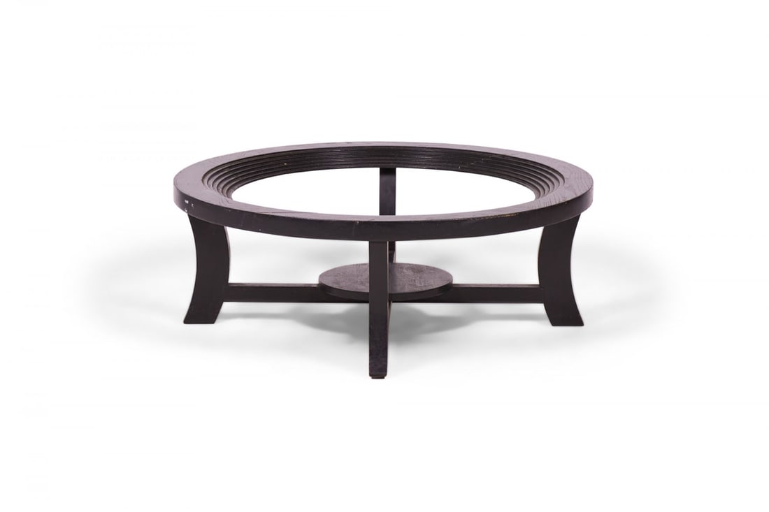 Paul Frankl for Brown Saltman Art Deco Ebonized Stepped Circular Cocktail / Coffee Table Frame (1 of 5)