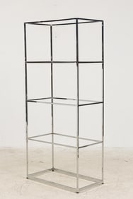 Milo Baughman for Thayer Coggin American Mid-Century Polished Chrome Etagere / Bookshelf