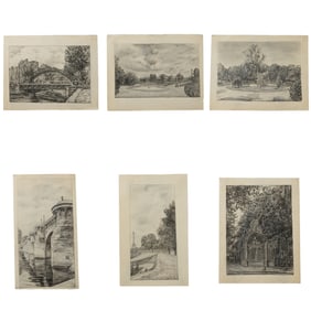 Alvaro Guevara, (6) Pencil Drawings, C. 1940S
