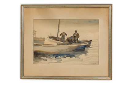 Frederic Soldwedel, Maritime Watercolor, 1931