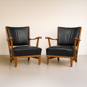 Elias Svedberg, Rare Pair Custom Lounge Chairs