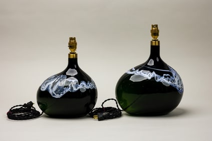 Michael Bang For Holmegaard, (2) Glass Lamps
