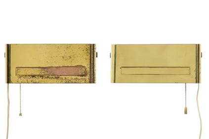 Kalmar (Attrib), Pair Modernist Brass Sconces
