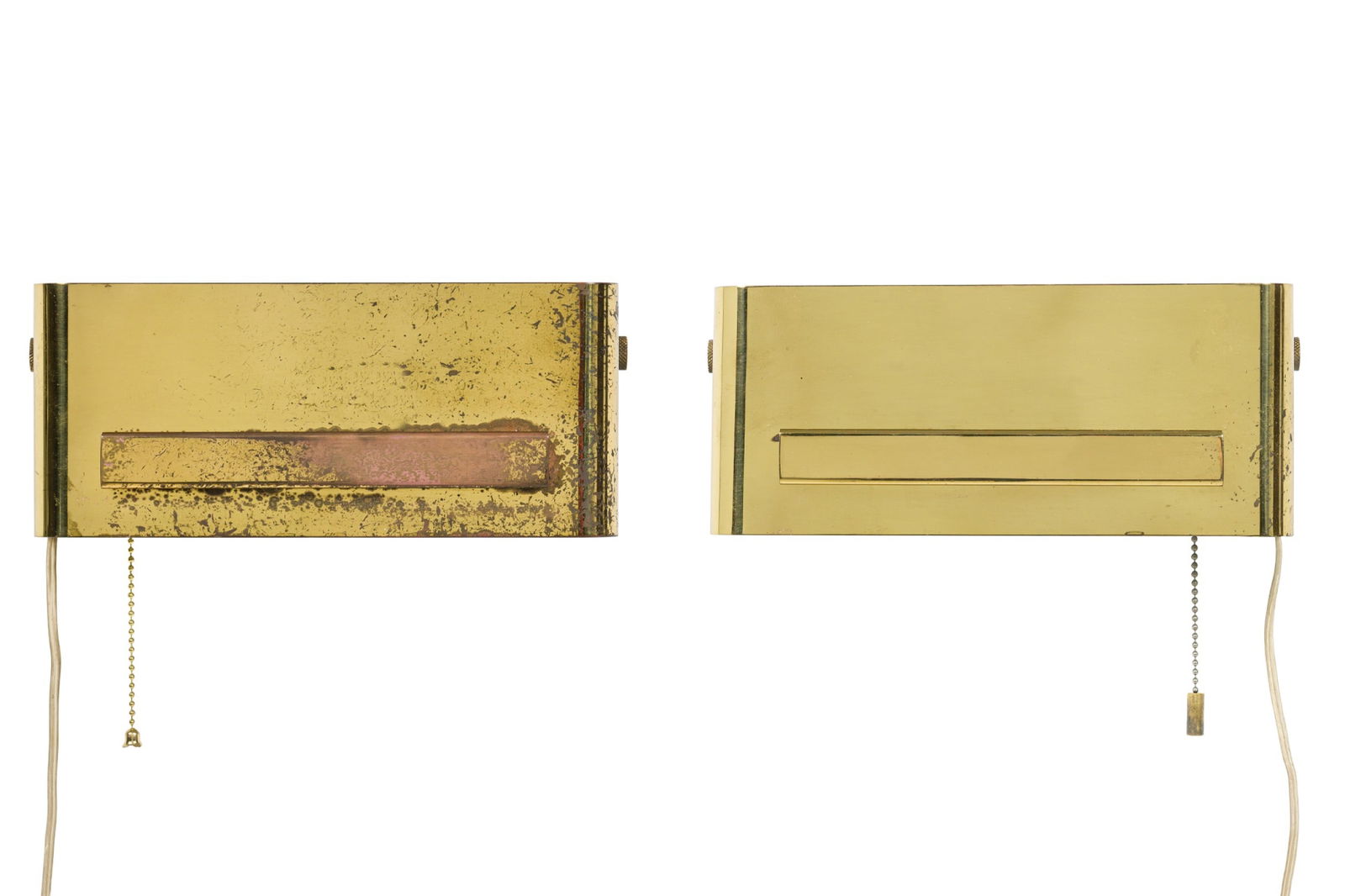 Kalmar (Attrib), Pair Modernist Brass Sconces (1 of 12)