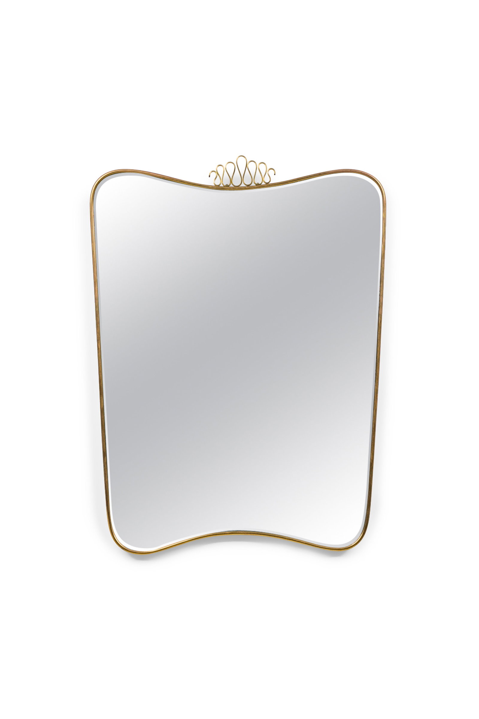 Osvaldo Borsani (Attrib), Undulating Brass Mirror (1 of 6)