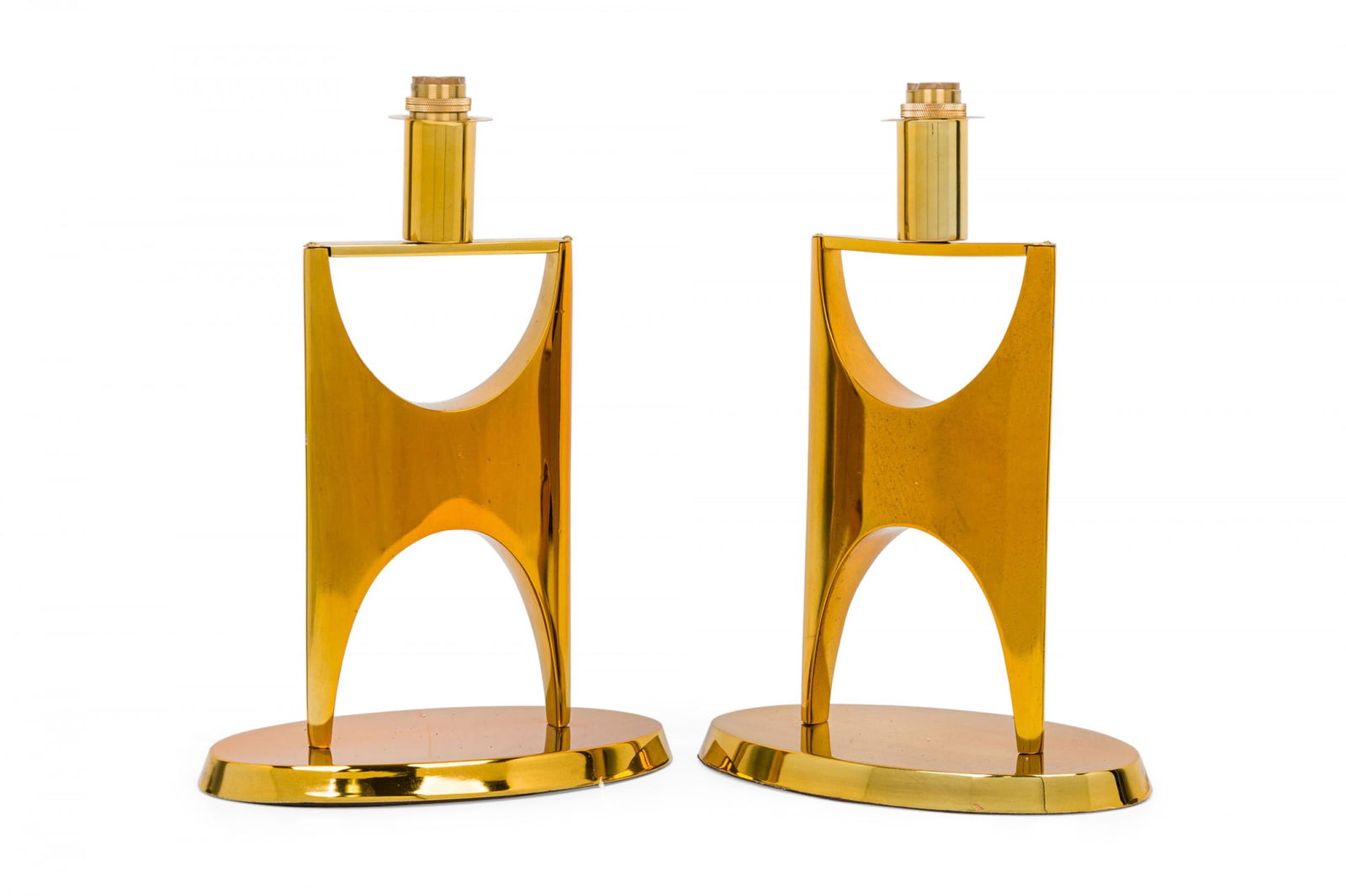 Philippe Hiquily (Style), Pair Gilt Bronze Lamps (1 of 11)