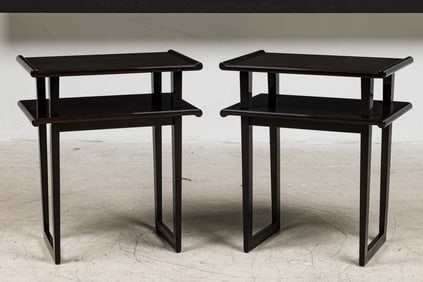 James Mont (Attr), Pair Art Deco Tiered Side Tables