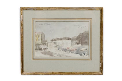 Hobson Pittman, Watercolor, Graphite Drawing, 1956