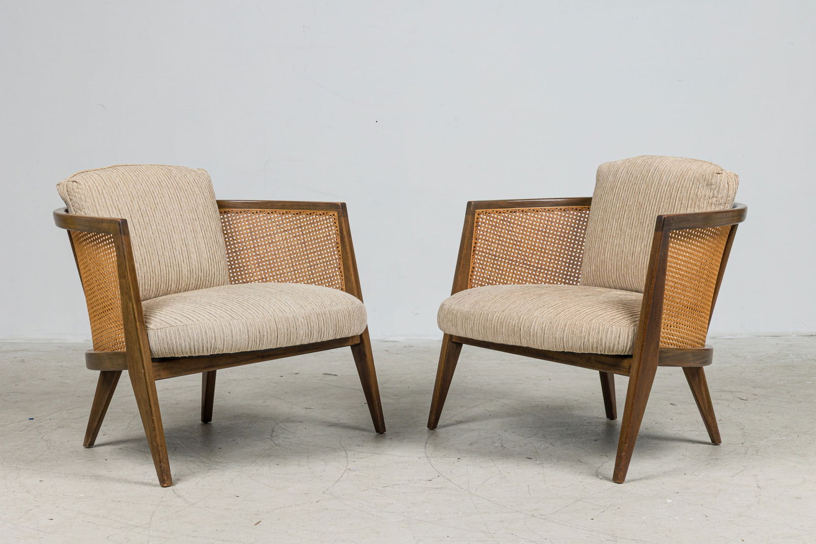 Harvey Probber, Pair Cane-Back Tub Chairs (1 of 12)