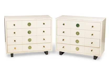 Tommi Parzinger (attrib), Pair Commodes W. P. Mendoza Pulls