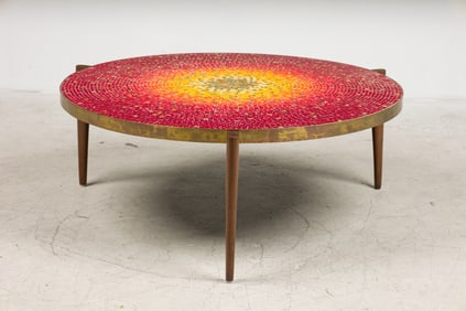 Vladimir Kagan, Mosaic Inlaid Tile Coffee Table