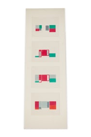 Bruce Boice, (4) Mix Media Paintings, 1976