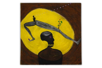 Ouattara Watts, Large Conte Drawing, 1993