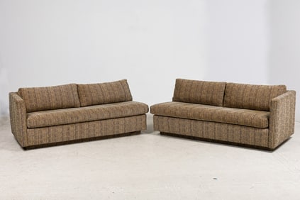 Custom Contemporary Open Arm Sofas (Pair)