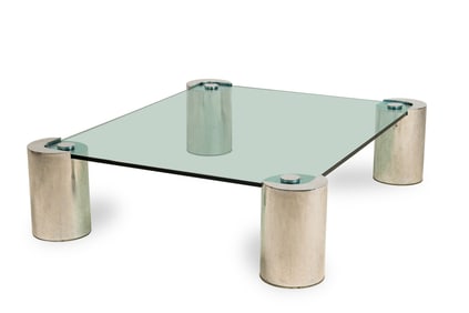 Karl Springer, Polished Steel Coffee Table