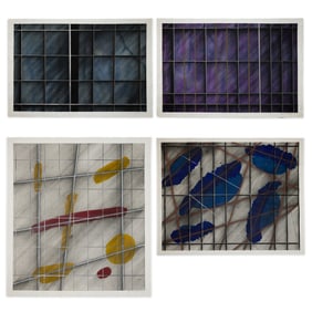 Joshua (Jerzy) Budziszewski Benor, (4) Mixed Media Drawings,1994,